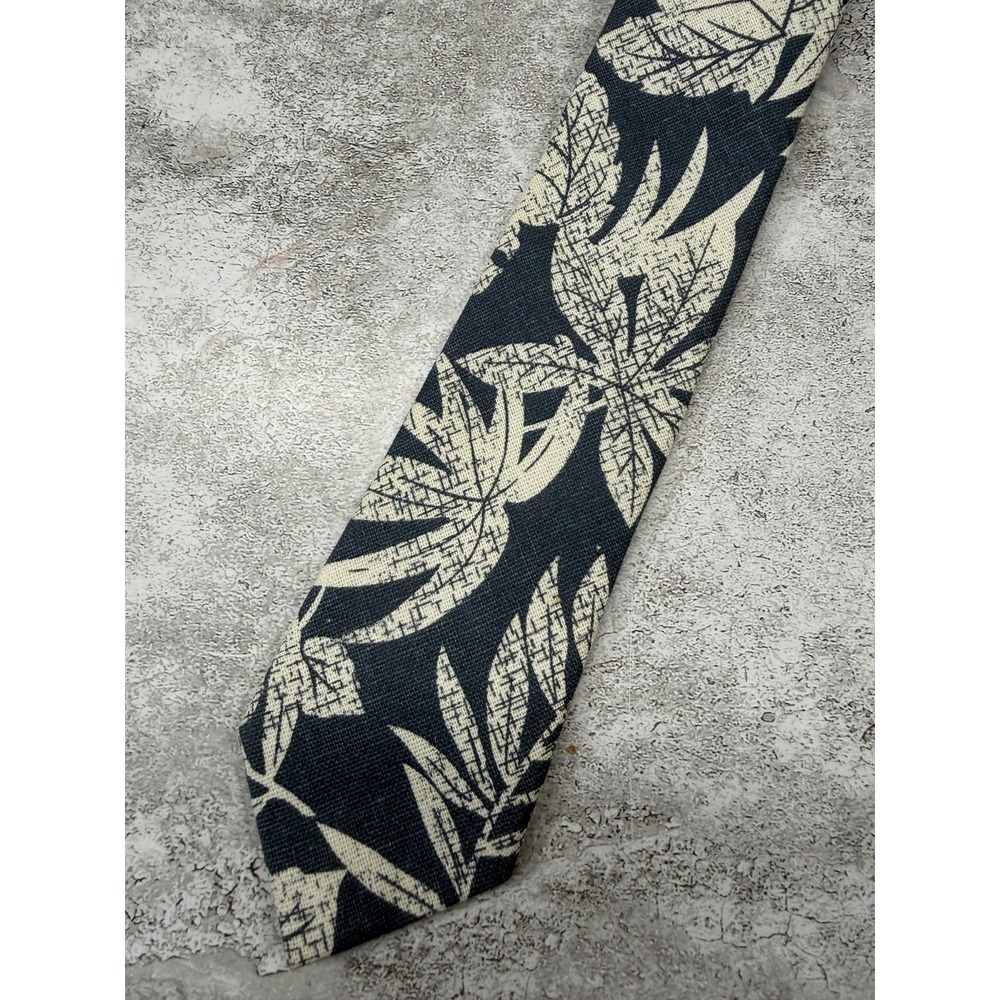 14TH & UNION Tie‎ Mens One Size Blue Floral Palm Leaf Woven Cotton Pointed